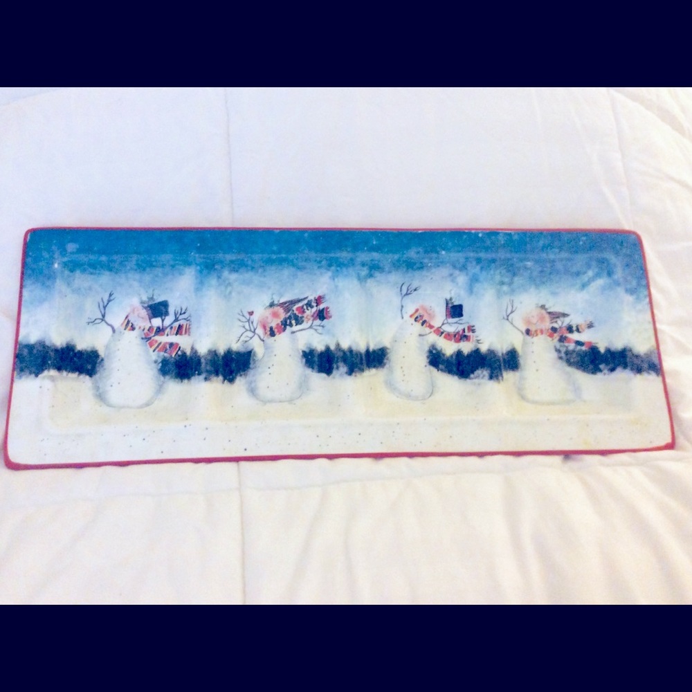 Certified International Watercolor Snowman Tray